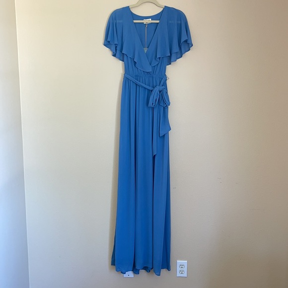 Show me your MuMu blue ruffle maxi dress - Picture 4 of 12